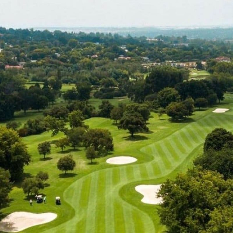 Striped fairway at a Johannesburg championship golf course
